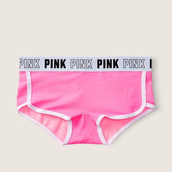 Victoria's Secret PINK Logo Boyshort Panty Pink Small NEW - Picture 5 of 5